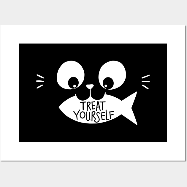 Treat Yourself Kitty Wall Art by Episodic Drawing